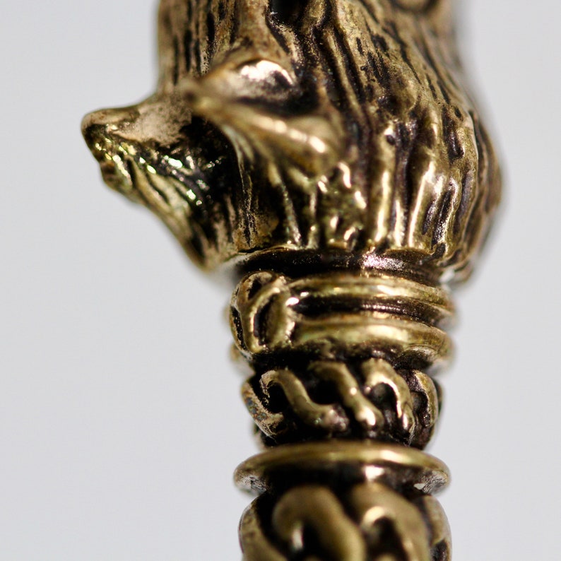 Viking Wolf Cigarette Holder cast in solid bronze made in NYC image 6