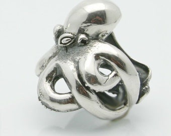 Silver octopus ring  .925 sterling made in NYC Blue Bayer Design