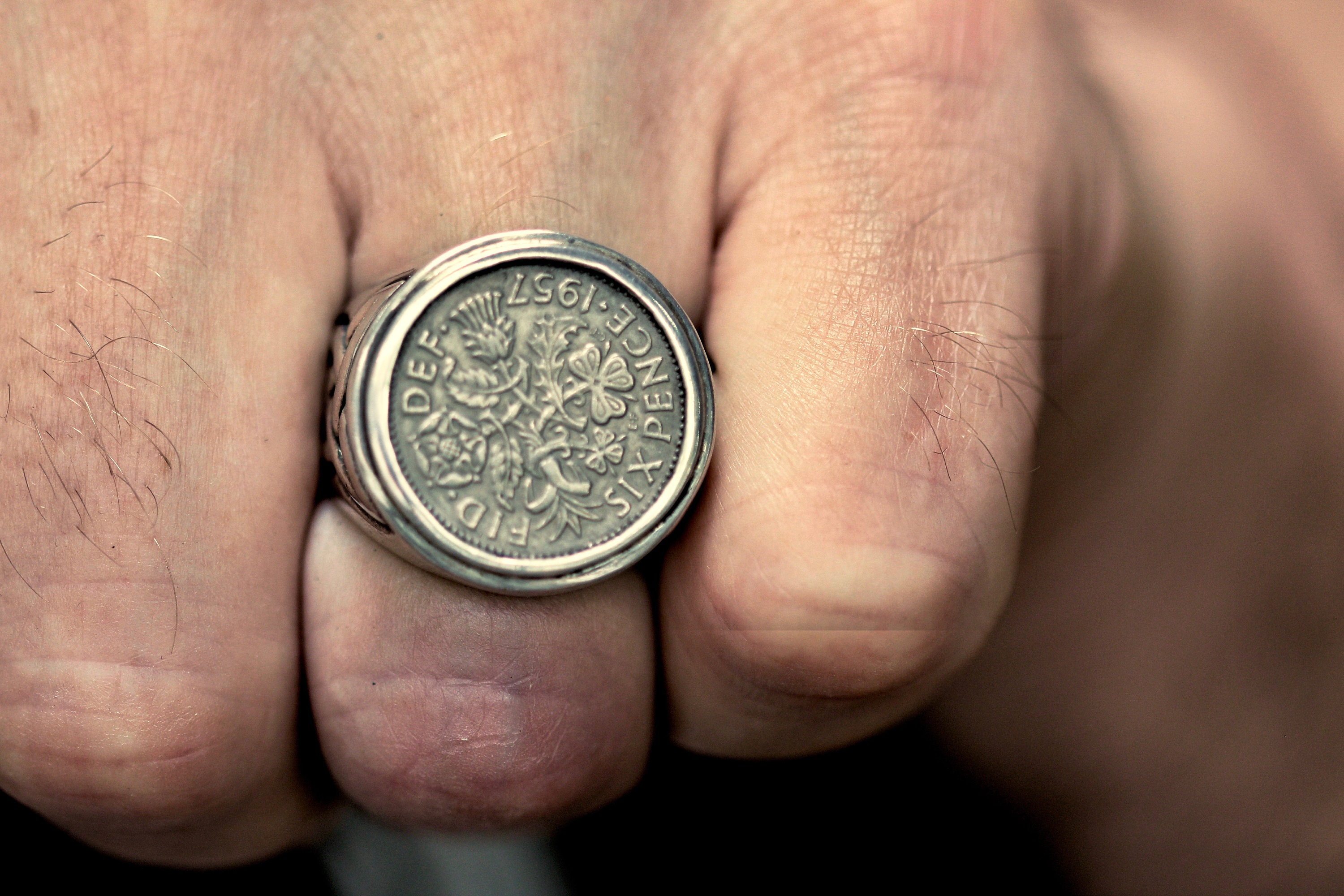 British 6 pence Coin Ring Traditional English Wedding ring In Etsy