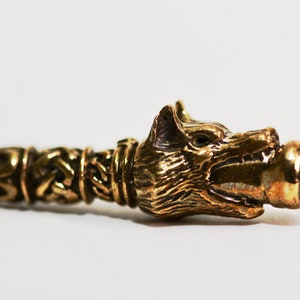 Viking Wolf Cigarette Holder cast in solid bronze made in NYC image 3