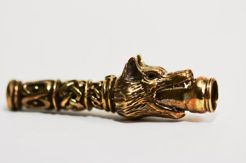 Viking Wolf Cigarette Holder cast in solid bronze made in NYC image 3