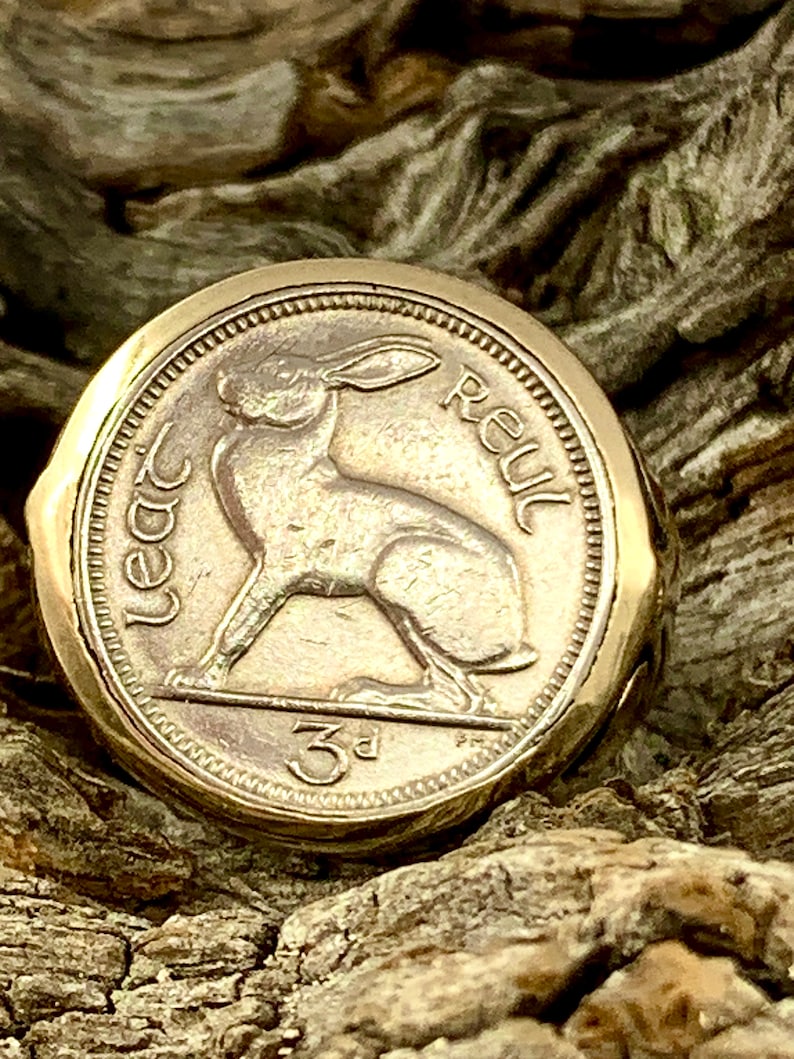 14k Gold Irish Rabbit Coin Ring - Handmade in NYC - Etsy