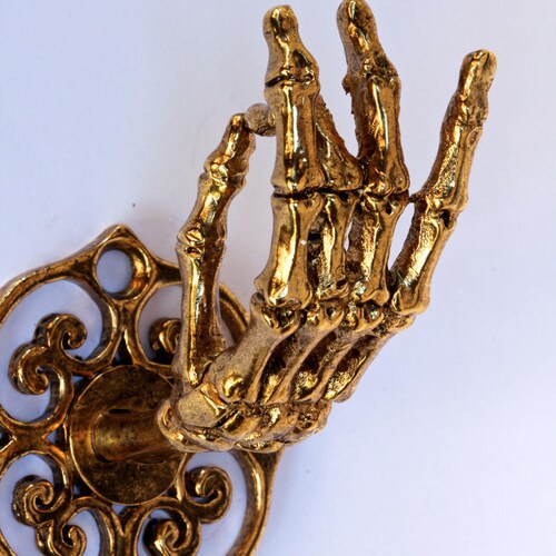 Gold Plated Skeleton Hand Wall Hook Coat Rack Curtain Rod Etsy