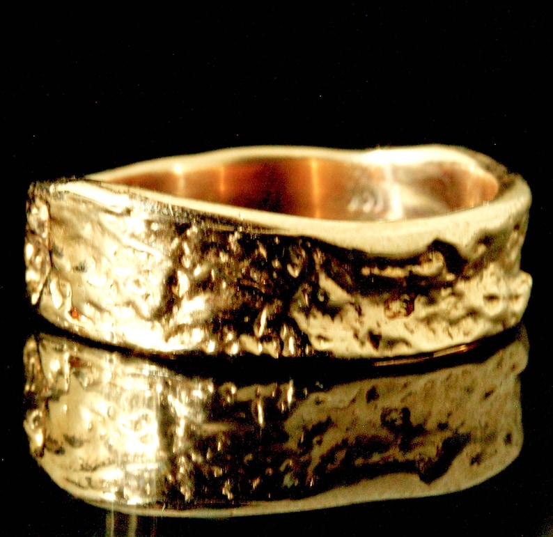 Gold Wedding Ring Set Tree Bark Rings Gold Black Diamond Tree - Etsy