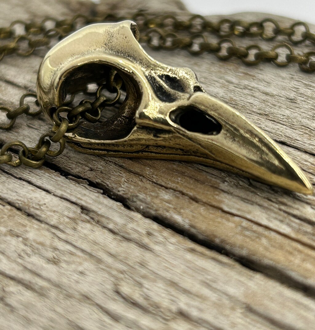UNICRAFTALE 4 Collane Con Pendente Teschio Di Corvo Vikingo - Lega Metallica, Colori Bronzo Antico, Nero, Oro, Argento - Gioiello Uomo Donna