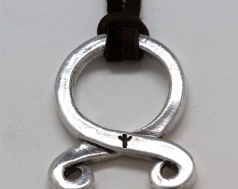 Cruz de troll nórdico en bronce blanco o plata de ley hecha en Nueva York