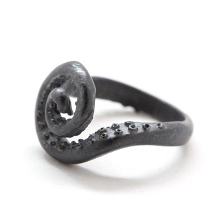 Octopus tentacle spiral ring .925 sterling made in NYC Blue Bayer Design image 4