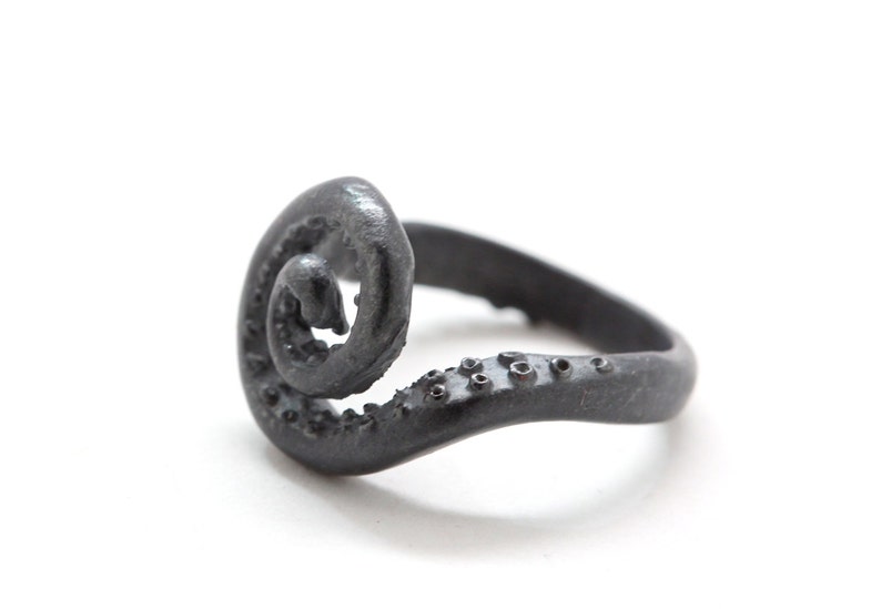 Octopus tentacle spiral ring .925 sterling made in NYC Blue Bayer Design image 4