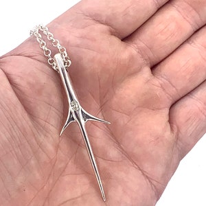 Diamond Devil Tree Thorn Necklace Made in NYC Sterling Silver