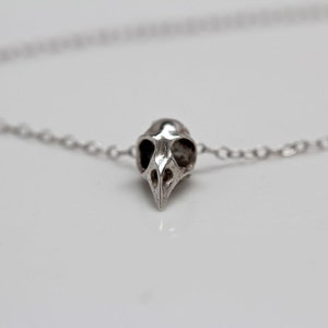 Small Bird Skull Necklace, Silver Bird Skull Made in NYC image 4