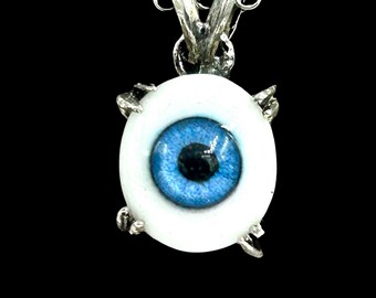 Evil Eye necklace sterling silver catbird claw setting  Blue Bayer Design NYC