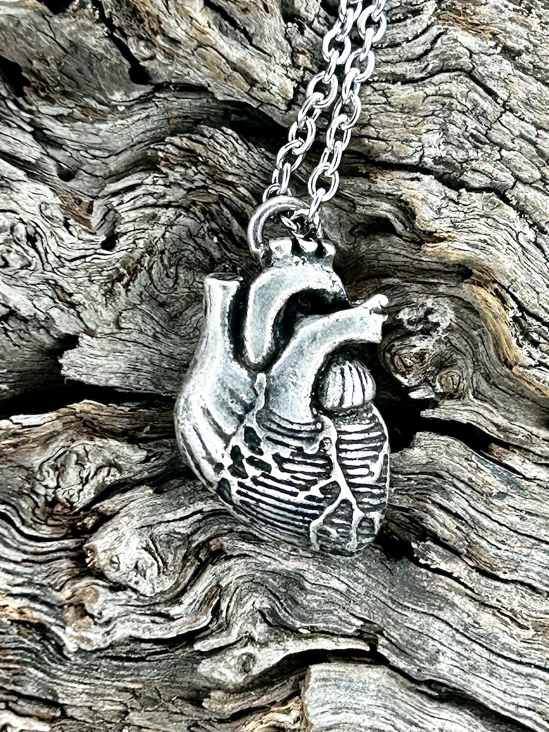 Anatomical Heart Necklace Made in NYC buy online image 7