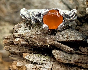 Carnelian  ring, tree  branch ring Sterling Silver  NYC Blue Bayer Design