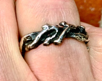 Silver Twined Vines Ring love and rememberance made in NYC Blue Bayer Design