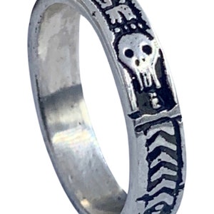 Georgian Skeleton Ring, Memento Mori Jewelry, Mourning Ring, Sterling Silver, Blue Bayer Design NYC Free US Shipping image 2
