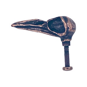 Crow Skull Cabinet Knob made in NYC  Copper ox plated Blue Bayer Design NYC