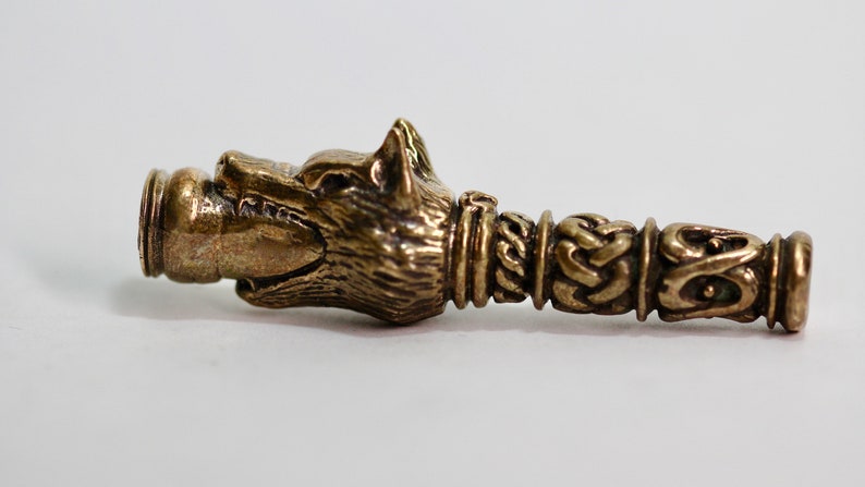 Viking Wolf Cigarette Holder cast in solid bronze made in NYC image 1