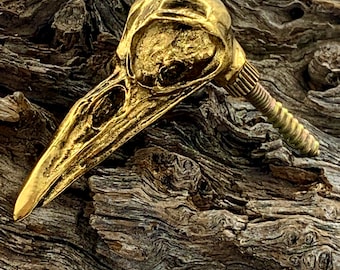 Crow Skull Wall Hook made in NYC gold plated Blue Bayer Design NYC