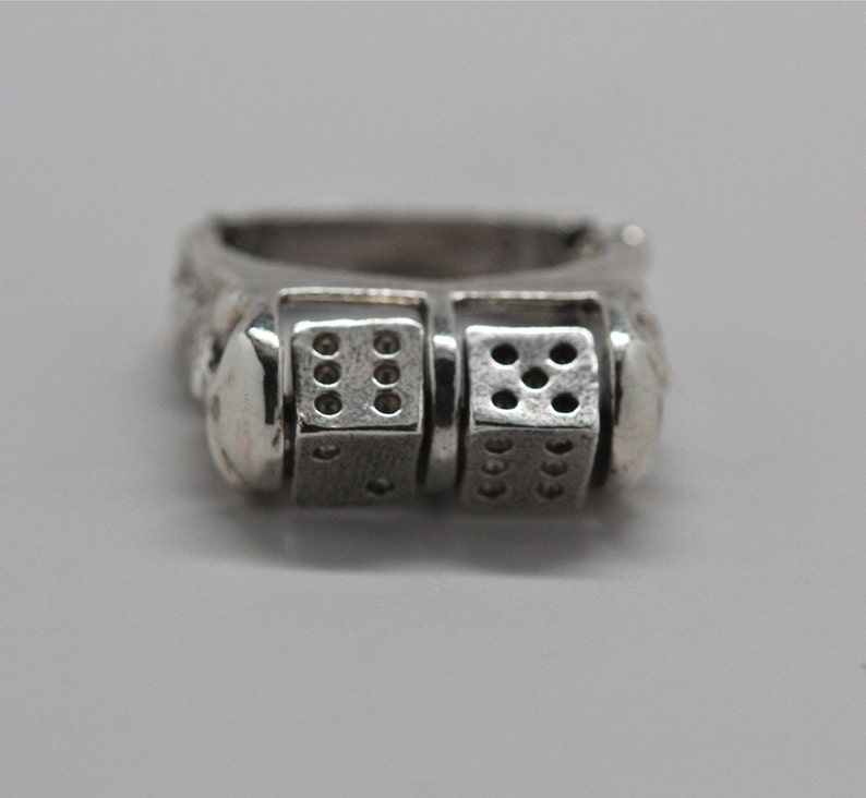 Roll the Dice Ring in Silver With Moving Dice Made in NYC Blue Etsy