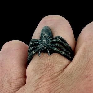 Black Sterling Spider ring made in NYC