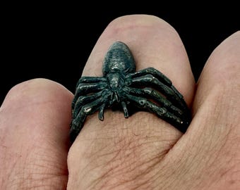 Black Sterling Spider ring made in NYC
