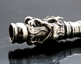 Dragon Cigarette Holder cast in solid bronze or sterling silver NYC