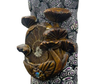 Mushroom ammonite fossil lighter cover number 003 by Blue Bayer NYC