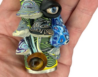 Mushroom blinking cyclops lighter cover number 002 by Blue Bayer NYC