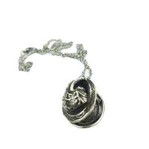 Small Anatomical Heart Locket Necklace , Anatomical Heart Jewelry, antique silver finish buy online image 2