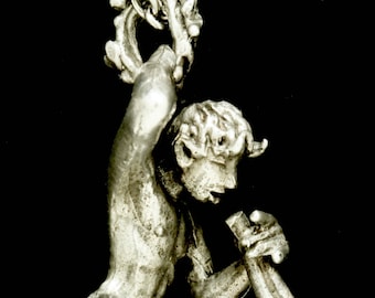 Pan Necklace in solid  white bronze made in NYC Mature Content