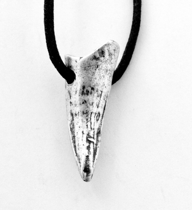 Crocodile Tooth Necklace cast in silver plated pewter Made in | Etsy