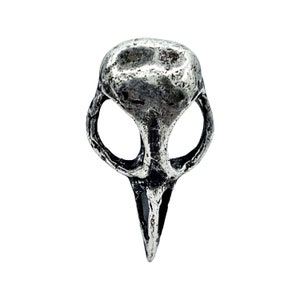 Metal Bird Skull Cabinet Knob cast metal. Antique silver plate. Made in NYC Price is per knob image 3