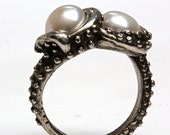 Pearl Ring Octopus Ring sterling made in NYC Blue Bayer Design