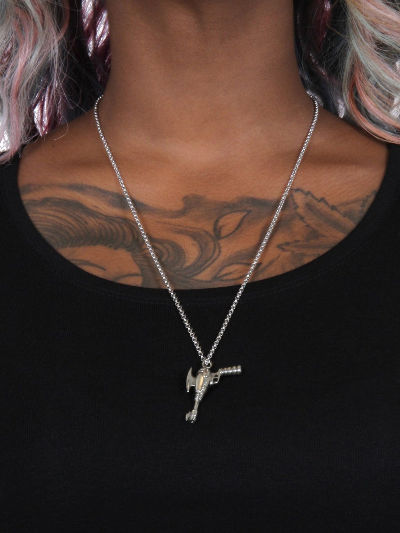 Ray Gun Necklace 24 silver chain Original carving and Etsy