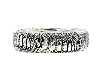 Snake Skin Ring sterling silver polished or black Made in NYC