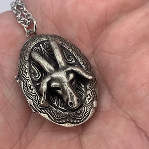 The Goat Locket Necklace original design carving made in NYC