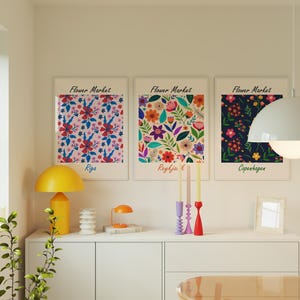 Flower Market Print Set: Botanical Gallery Wall Art (Digital Download)