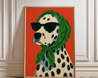 Stampa di cani chic, poster di animali divertenti