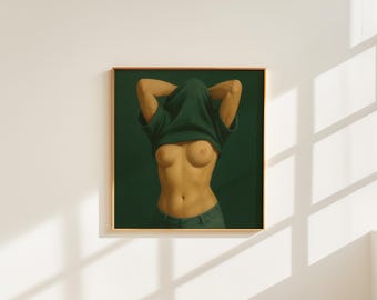 Undressing Moment Poster: Feminine Body Art Print
