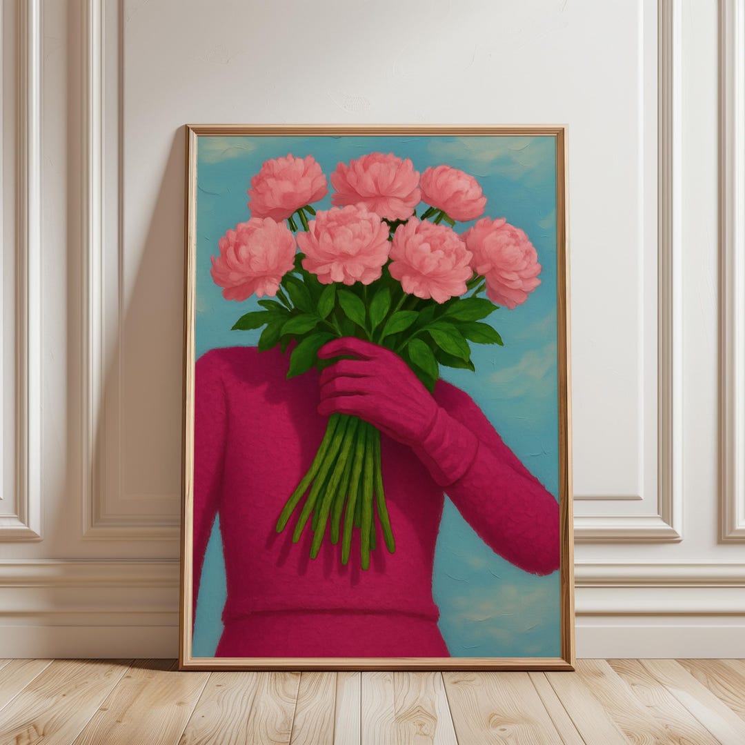 Rose Bouquet Art Print, Pink Floral Wall Decor - Etsy