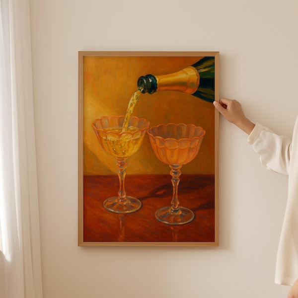 Vintage Champagne Poster, Bar Print