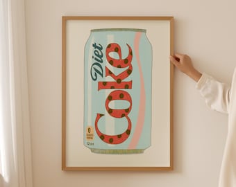 Diet Coke Print, Retro Kitchen Decor