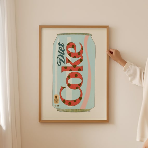 Diet Coke Print, Retro Kitchen Decor