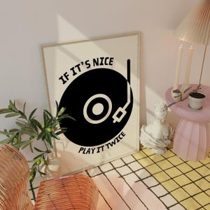 Funky Music Print: Retro Record Player Art (Digital Download)