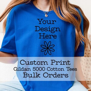 Custom Logo Tshirts Personalized Bulk Order School Teacher Teams Shirts Gildan Cotton Brand Logo Customized Tees with Custom Names bild 17