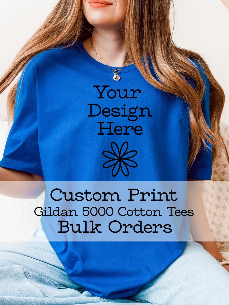 Custom Logo Tshirts Personalized Bulk Order School Teacher Teams Shirts Gildan Cotton Brand Logo Customized Tees with Custom Names bild 17