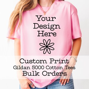 Custom Logo Tshirts Personalized Bulk Order School Teacher Teams Shirts Gildan Cotton Brand Logo Customized Tees with Custom Names bild 18