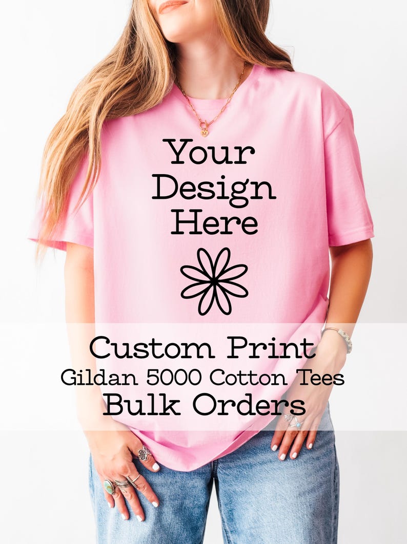 Custom Logo Tshirts Personalized Bulk Order School Teacher Teams Shirts Gildan Cotton Brand Logo Customized Tees with Custom Names bild 18