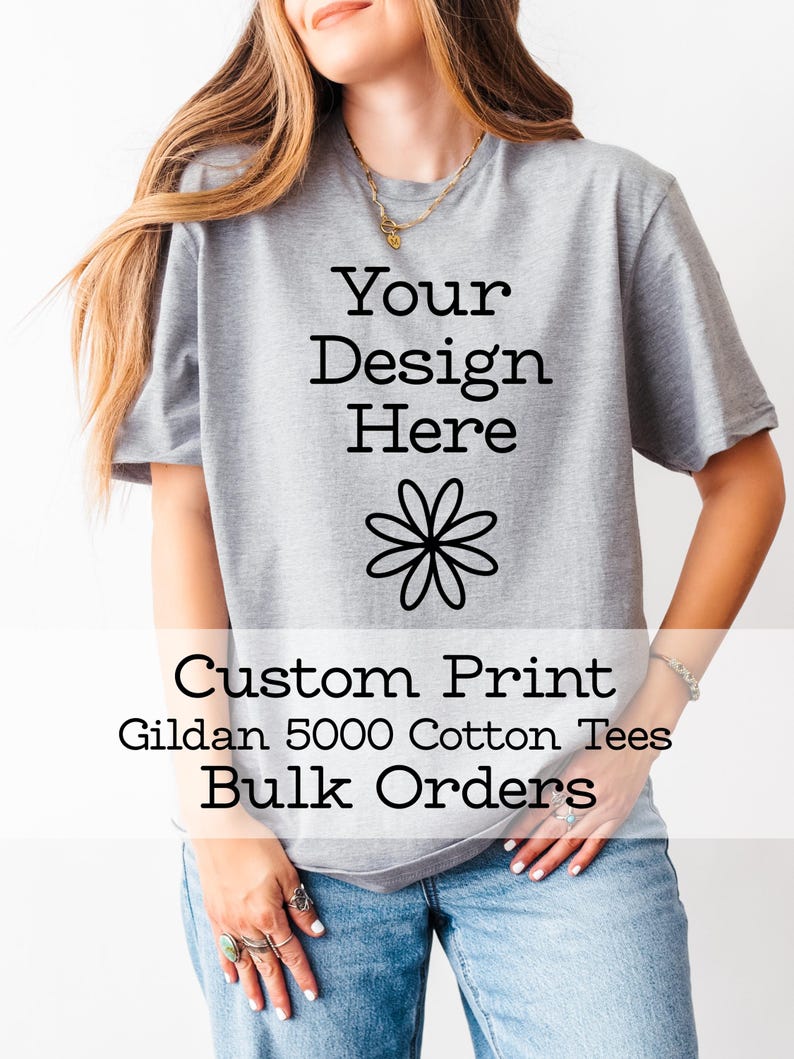 Custom Logo Tshirts Personalized Bulk Order School Teacher Teams Shirts Gildan Cotton Brand Logo Customized Tees with Custom Names bild 19