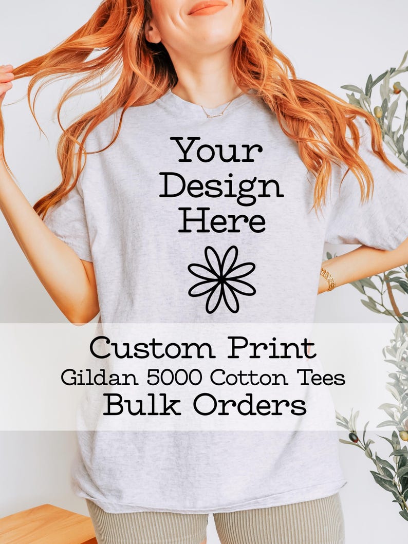 Custom Logo Tshirts Personalized Bulk Order School Teacher Teams Shirts Gildan Cotton Brand Logo Customized Tees with Custom Names bild 1